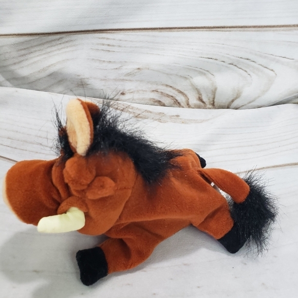 Vintage Disney Pumbaa The Lion King Bean Plush 6 Inch Derpy Open Mouth Wart Hog - Picture 5 of 10